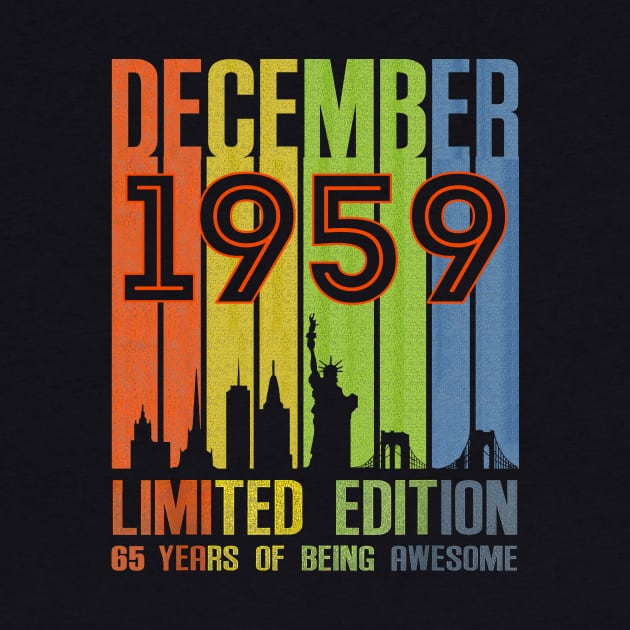 December 1959 65 Years Of Being Awesome Limited Edition by Red and Black Floral